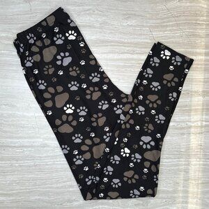 Paw Print Black Leggings -  Kids Sizes